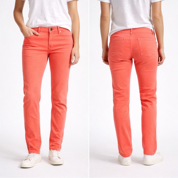 J.Crew Denim - J.Crew Matchstick Jeans 33 Coral Pink Straight Leg Stretch Denim Pants 24642